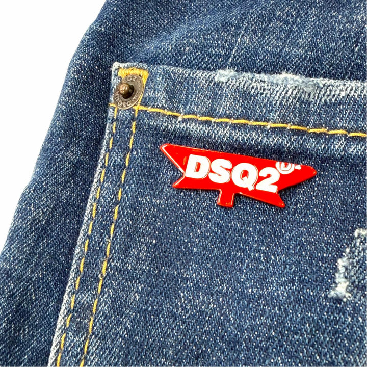 【ドンドン見直し】美品 ▼DSQUARED2 ディースクエアード 23SS S74LB1332 ダメージ加工 ボタンフライ デニムパンツ インディゴ 44 正規品
