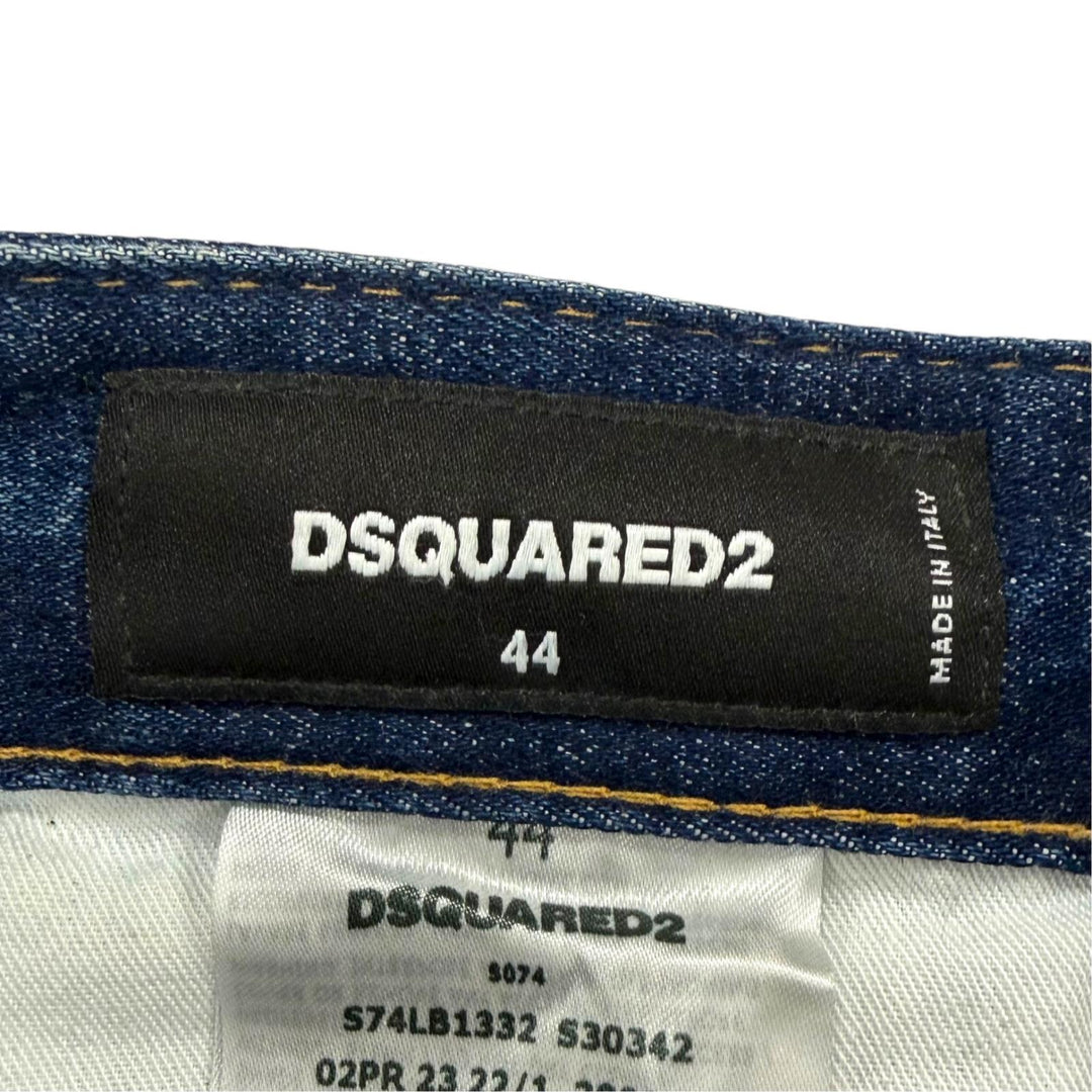 【ドンドン見直し】美品 ▼DSQUARED2 ディースクエアード 23SS S74LB1332 ダメージ加工 ボタンフライ デニムパンツ インディゴ 44 正規品