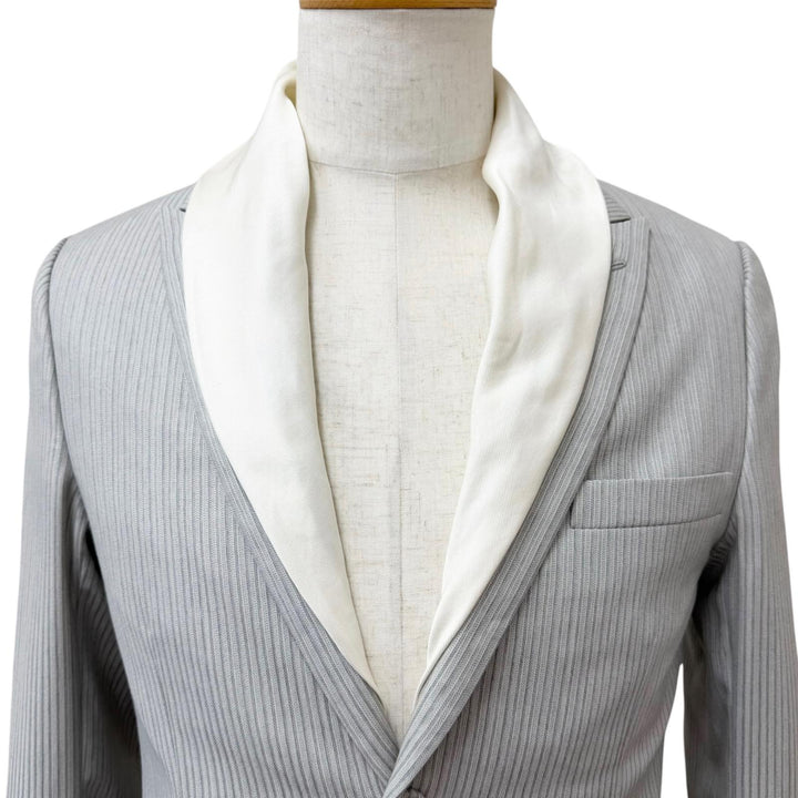 極美品□DIOR ディオール オム 183C367A5114 裏シルク100％ ストライプ柄 テーラードタイプ レイヤードコート 44 イタリア製 正規品