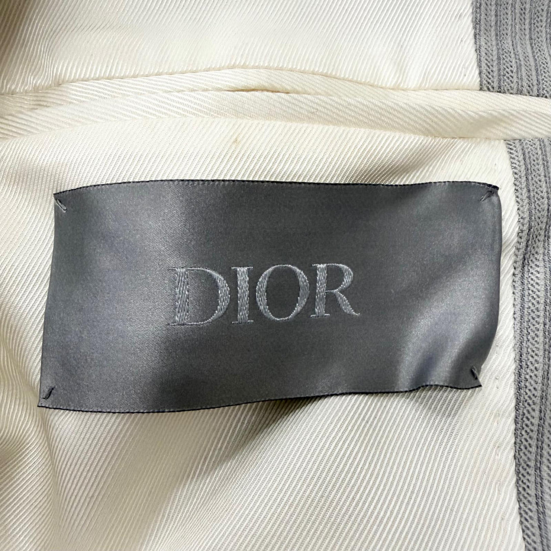 極美品□DIOR ディオール オム 183C367A5114 裏シルク100％ ストライプ柄 テーラードタイプ レイヤードコート 44 イタリア製 正規品
