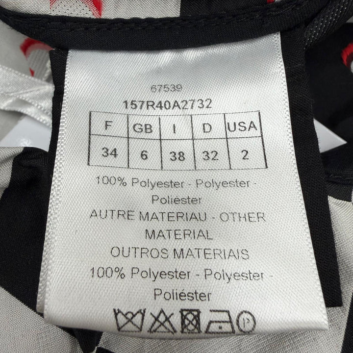 未使用品☆Christian Dior クリスチャンディオール 157R40A2732 D-CHESS HEART 格子柄 ワンピース ブラック ホワイト レッド 38 正規品