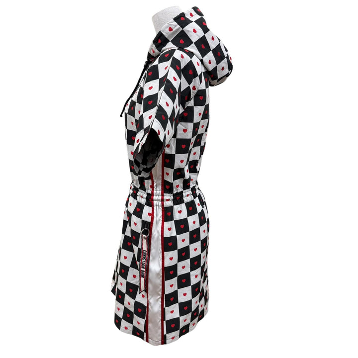 未使用品☆Christian Dior クリスチャンディオール 157R40A2732 D-CHESS HEART 格子柄 ワンピース ブラック ホワイト レッド 38 正規品