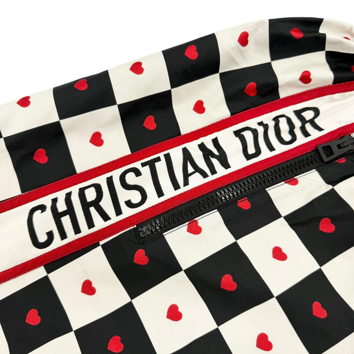 未使用品☆Christian Dior クリスチャンディオール 157R40A2732 D-CHESS HEART 格子柄 ワンピース ブラック ホワイト レッド 38 正規品