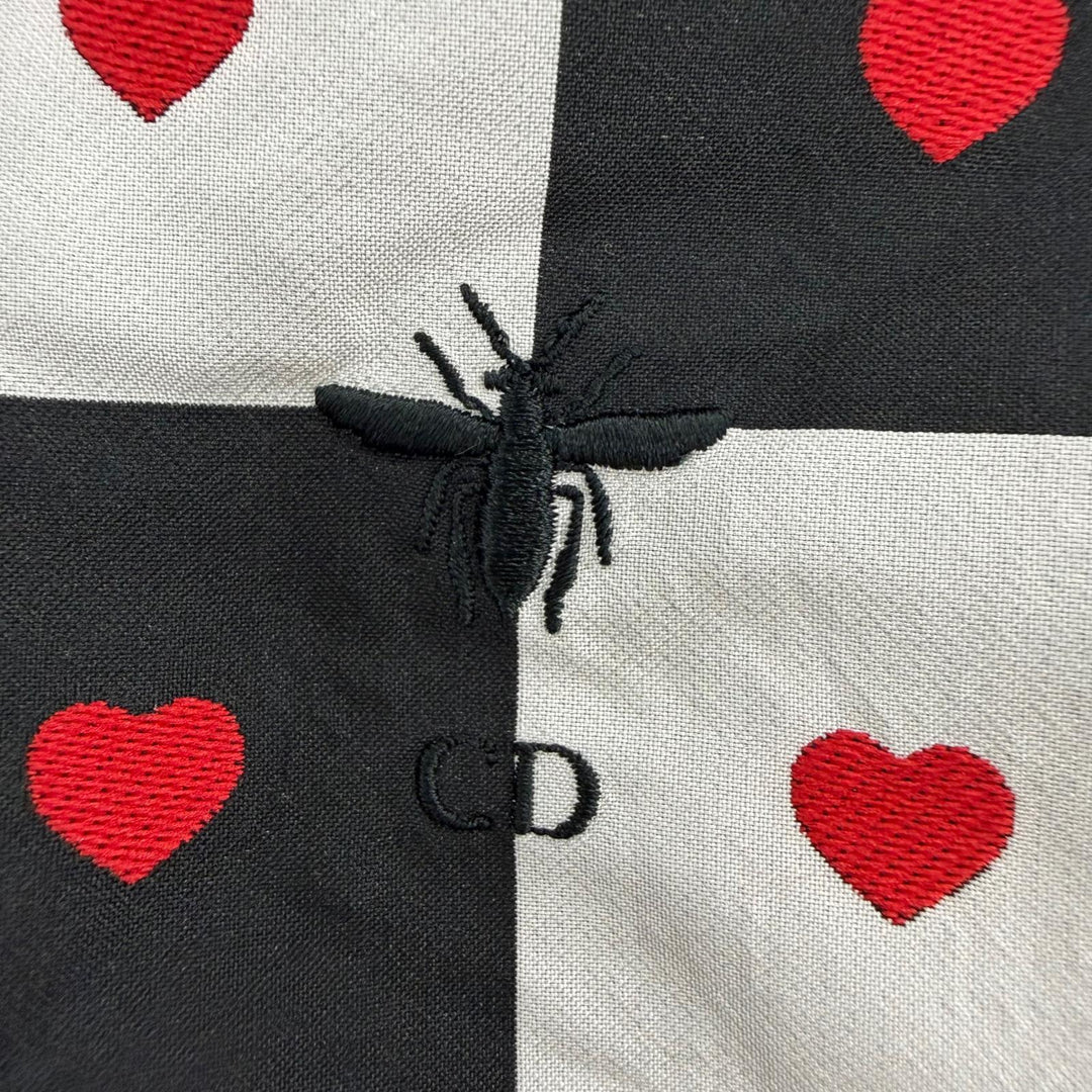 未使用品☆Christian Dior クリスチャンディオール 157R40A2732 D-CHESS HEART 格子柄 ワンピース ブラック ホワイト レッド 38 正規品