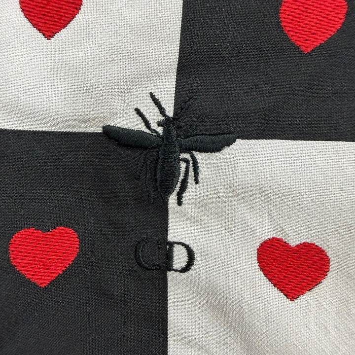 未使用品☆Christian Dior クリスチャンディオール 157R40A2732 D-CHESS HEART 格子柄 ワンピース ブラック ホワイト レッド 38 正規品