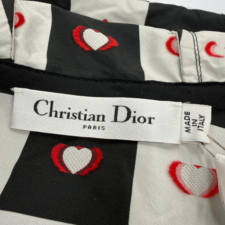 未使用品☆Christian Dior クリスチャンディオール 157R40A2732 D-CHESS HEART 格子柄 ワンピース ブラック ホワイト レッド 38 正規品