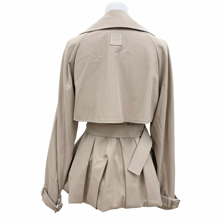 極美品☆LOEWE ロエベ 25AW S540Y02XCE アナグラム コットンギャバジン ベルテッドジャケット ベージュ 34 伊製 正規品 定価378400円