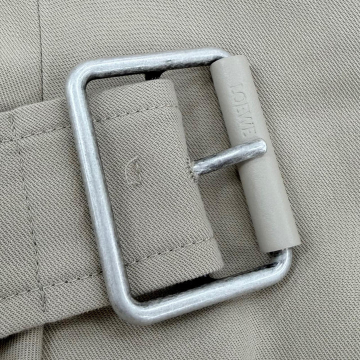 極美品☆LOEWE ロエベ 25AW S540Y02XCE アナグラム コットンギャバジン ベルテッドジャケット ベージュ 34 伊製 正規品 定価378400円