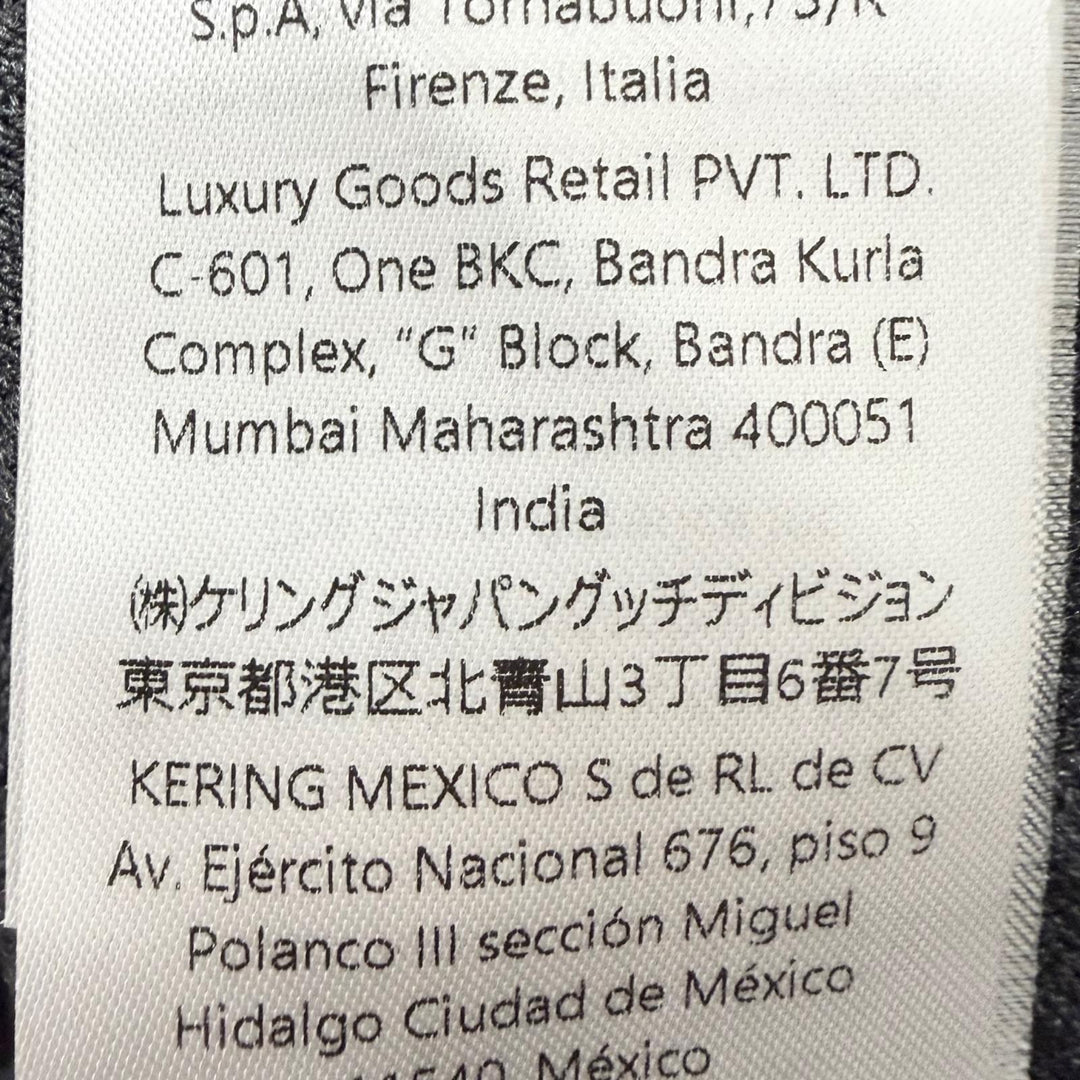 極美品□GUCCI グッチ 819421 シルク55％ インターシャロゴ ロングスリーブニット セーター チャコールグレー M イタリア製 正規品