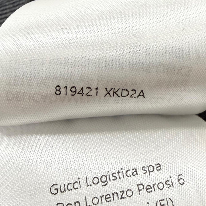 極美品□GUCCI グッチ 819421 シルク55％ インターシャロゴ ロングスリーブニット セーター チャコールグレー M イタリア製 正規品