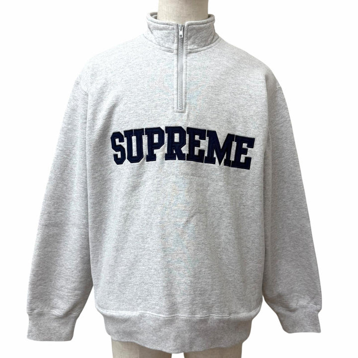 【ドンドン見直し】美品□Supreme シュプリーム Collegiate Half Zip Pullover ハーフジップ スウェットシャツ グレー M カナダ製 正規品