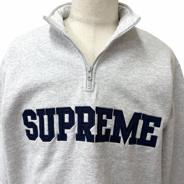 【ドンドン見直し】美品□Supreme シュプリーム Collegiate Half Zip Pullover ハーフジップ スウェットシャツ グレー M カナダ製 正規品