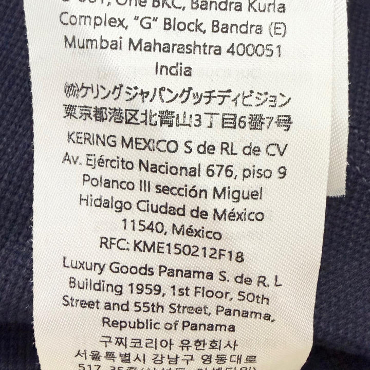 美品□GUCCI グッチ 2025年製 829434 ロゴ刺繍 コットンピケ 半袖ポロシャツ カットソー ネイビー ボルドー XS イタリア製 正規品 メンズ