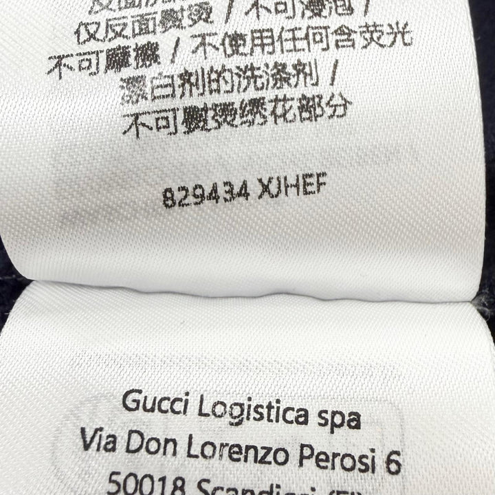 美品□GUCCI グッチ 2025年製 829434 ロゴ刺繍 コットンピケ 半袖ポロシャツ カットソー ネイビー ボルドー XS イタリア製 正規品 メンズ