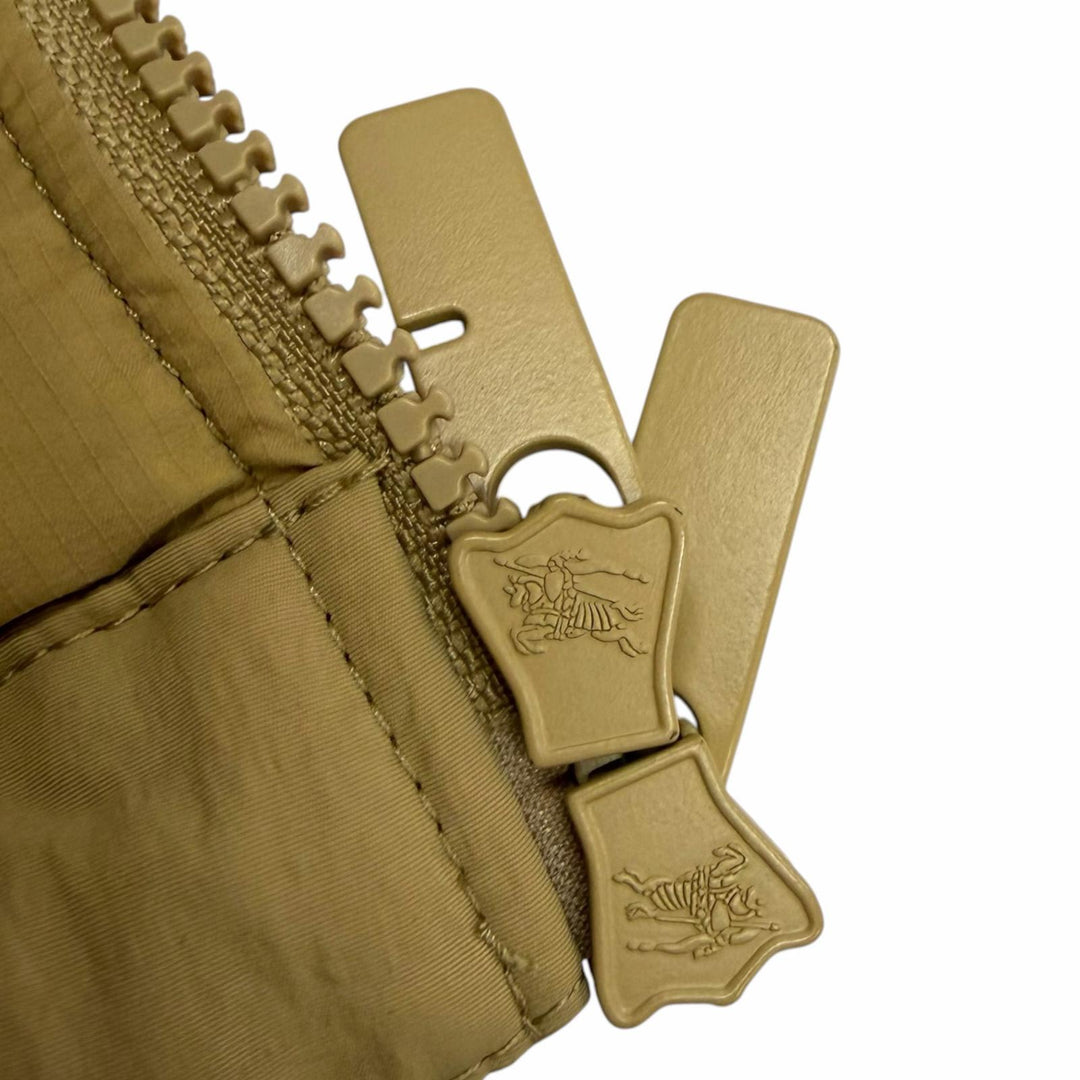 美品□BURBERRY バーバリー 8097944 一部ノバチェック柄 2way デタッチャブルスリーブ ダウンジャケット ベージュ S 正規品 メンズ