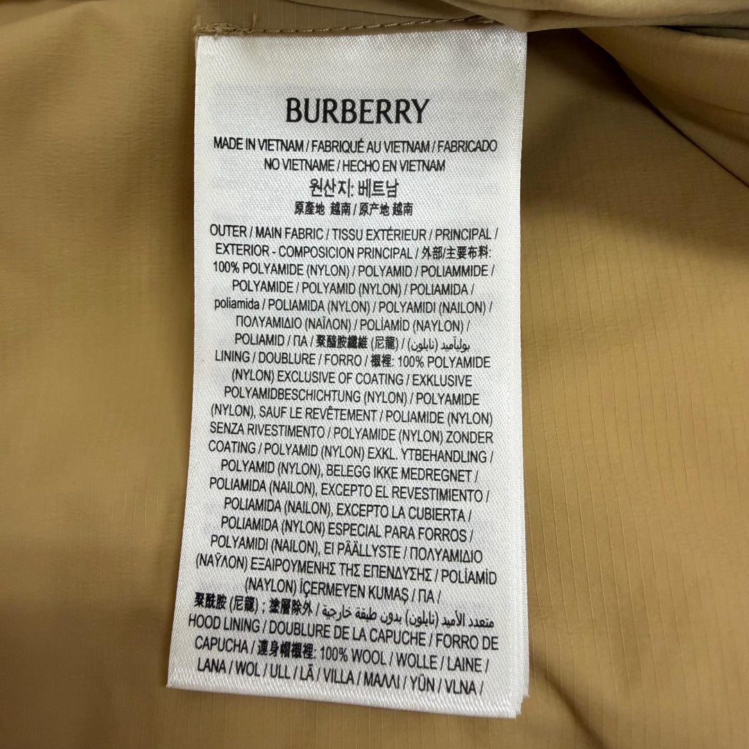 美品□BURBERRY バーバリー 8097944 一部ノバチェック柄 2way デタッチャブルスリーブ ダウンジャケット ベージュ S 正規品 メンズ
