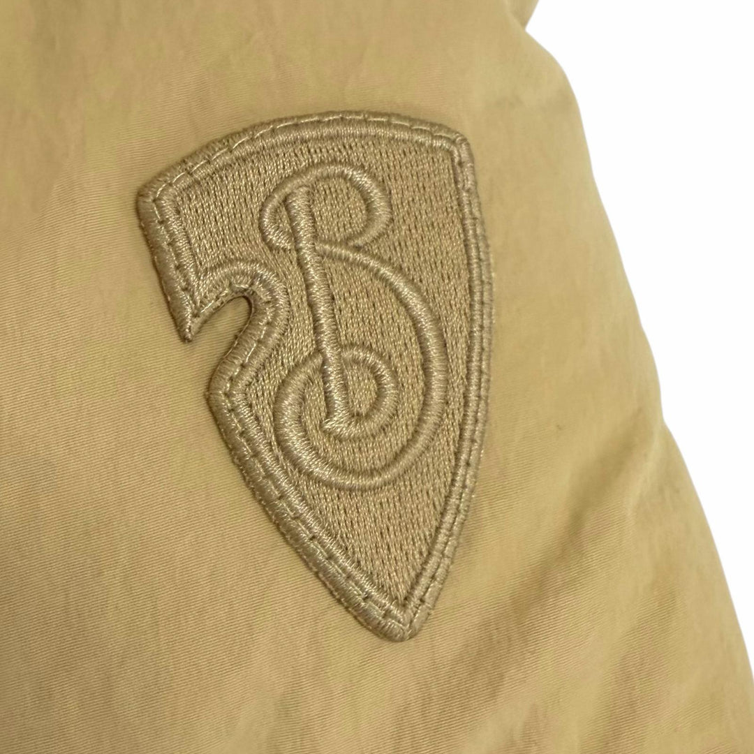 美品□BURBERRY バーバリー 8097944 一部ノバチェック柄 2way デタッチャブルスリーブ ダウンジャケット ベージュ S 正規品 メンズ