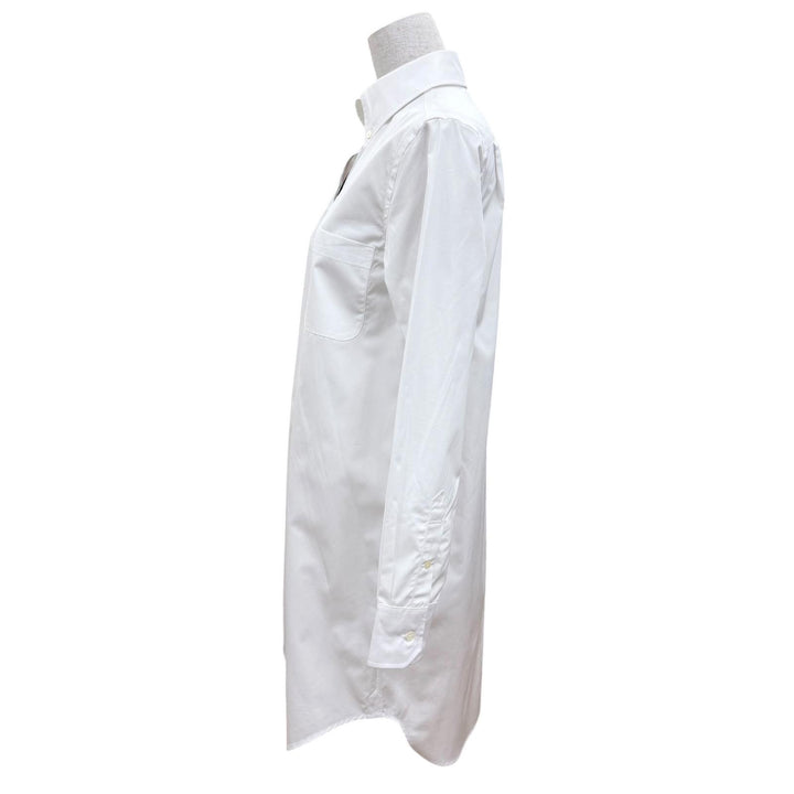 未使用品☆THOM BROWNE トムブラウン FDS002E オックスフォード グログラン プラケット ミニ シャツドレス ワンピース 白 40 伊製 正規品