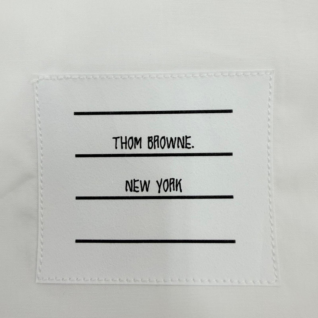 未使用品☆THOM BROWNE トムブラウン FDS002E オックスフォード グログラン プラケット ミニ シャツドレス ワンピース 白 40 伊製 正規品