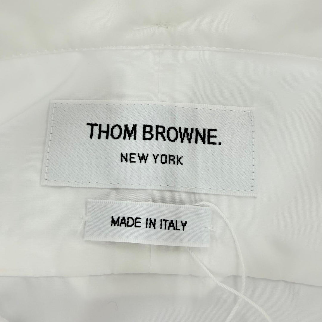 未使用品☆THOM BROWNE トムブラウン FDS002E オックスフォード グログラン プラケット ミニ シャツドレス ワンピース 白 40 伊製 正規品