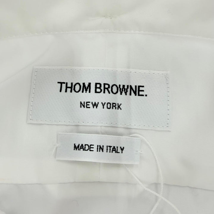 未使用品☆THOM BROWNE トムブラウン FDS002E オックスフォード グログラン プラケット ミニ シャツドレス ワンピース 白 40 伊製 正規品