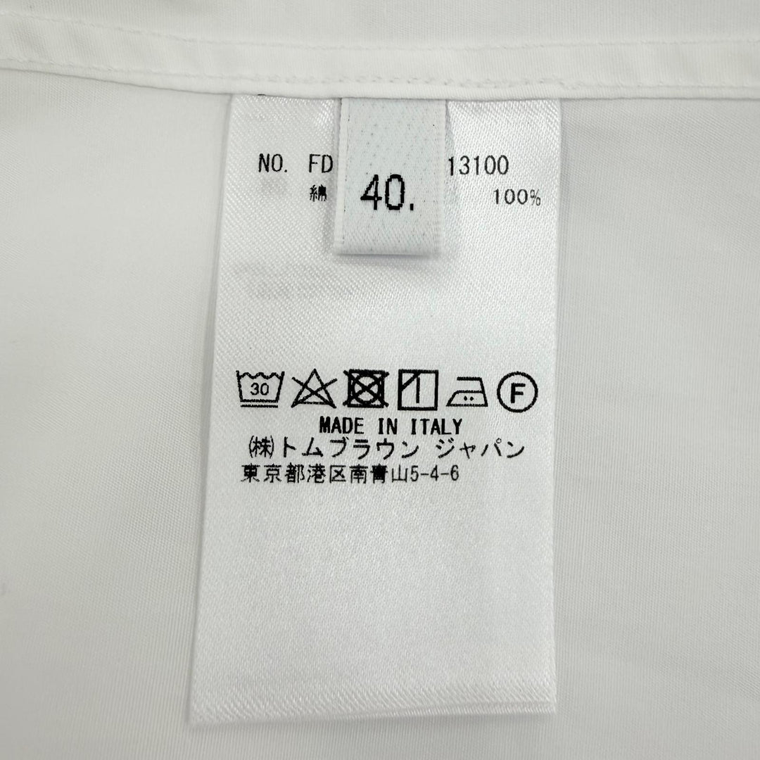 未使用品☆THOM BROWNE トムブラウン FDS002E オックスフォード グログラン プラケット ミニ シャツドレス ワンピース 白 40 伊製 正規品