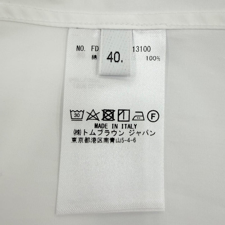 未使用品☆THOM BROWNE トムブラウン FDS002E オックスフォード グログラン プラケット ミニ シャツドレス ワンピース 白 40 伊製 正規品