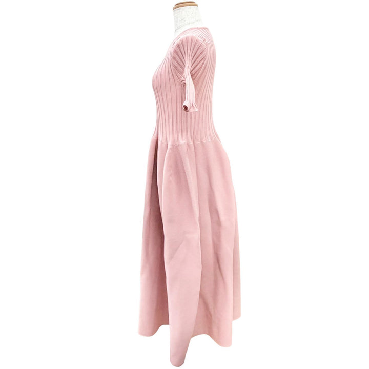 極美品△CFCL シーエフシーエル CF005KH007SP ポリエステル ポタリ―ドレス 半袖 ロング ニット ワンピース ピンク 1 日本製 レディース