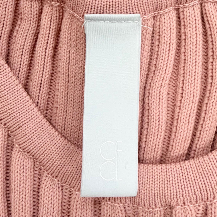 極美品△CFCL シーエフシーエル CF005KH007SP ポリエステル ポタリ―ドレス 半袖 ロング ニット ワンピース ピンク 1 日本製 レディース