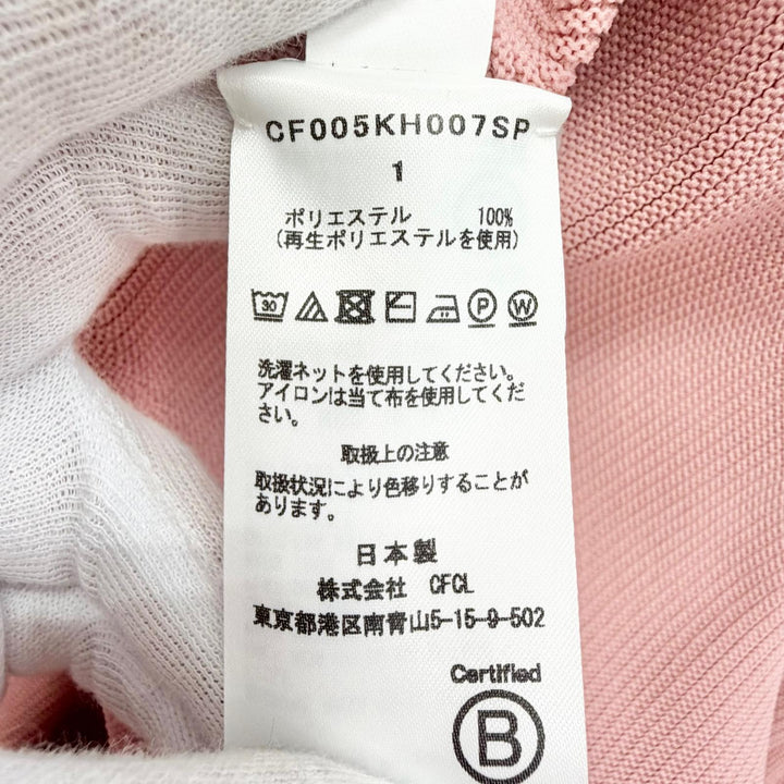 極美品△CFCL シーエフシーエル CF005KH007SP ポリエステル ポタリ―ドレス 半袖 ロング ニット ワンピース ピンク 1 日本製 レディース