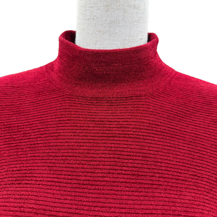 極美品☆CFCL シーエフシーエル CF008KH010 POTTERY VELVET LONG BELL SLEEVE FLARE MINI DRESS ニットワンピース レッド F 正規品