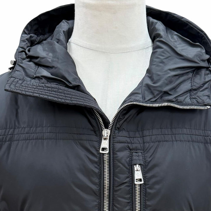 美品▼MONCLER モンクレール 420914182005 GARY ロゴワッペン付き フーデッド ダブルジップアップ ダウンジャケット 0 正規品 ハンガー付