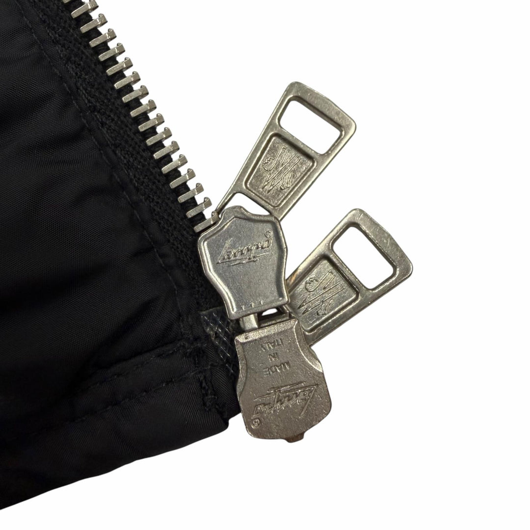 美品▼MONCLER モンクレール 420914182005 GARY ロゴワッペン付き フーデッド ダブルジップアップ ダウンジャケット 0 正規品 ハンガー付