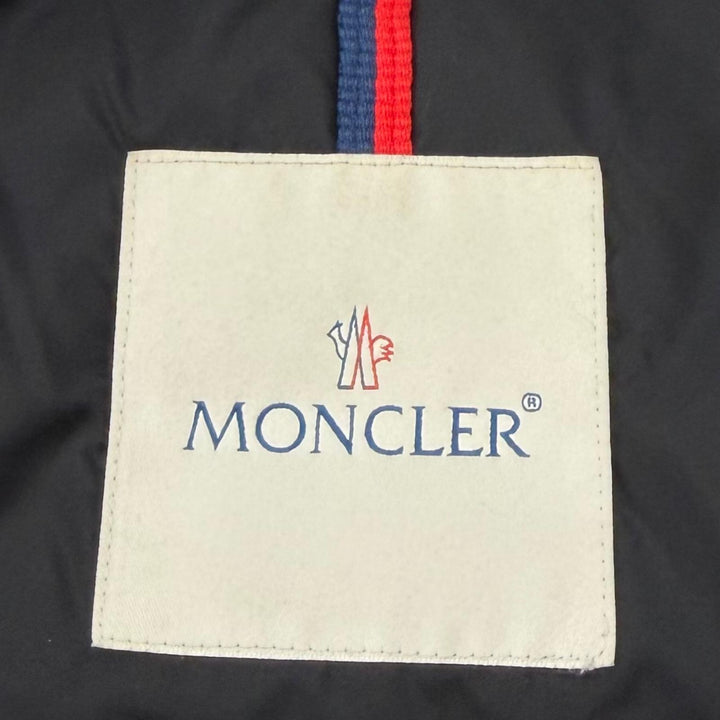 美品▼MONCLER モンクレール 420914182005 GARY ロゴワッペン付き フーデッド ダブルジップアップ ダウンジャケット 0 正規品 ハンガー付