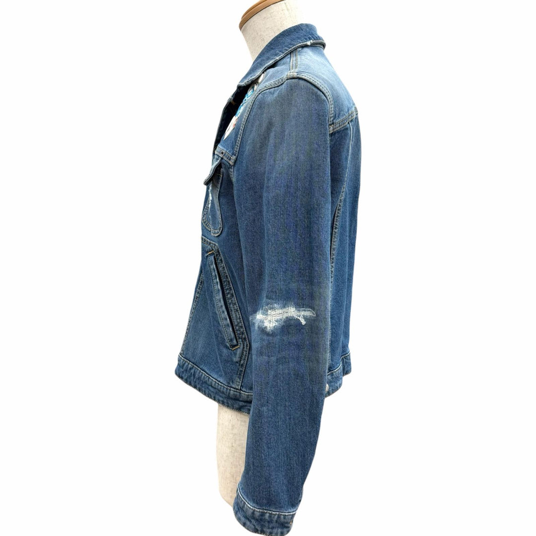 【ドンドン見直し】美品□DSQUARED2 ディースクエアード 23SS S78AN0053 スマーフコラボ デニムジャケット ブルー 42 イタリア製 正規品
