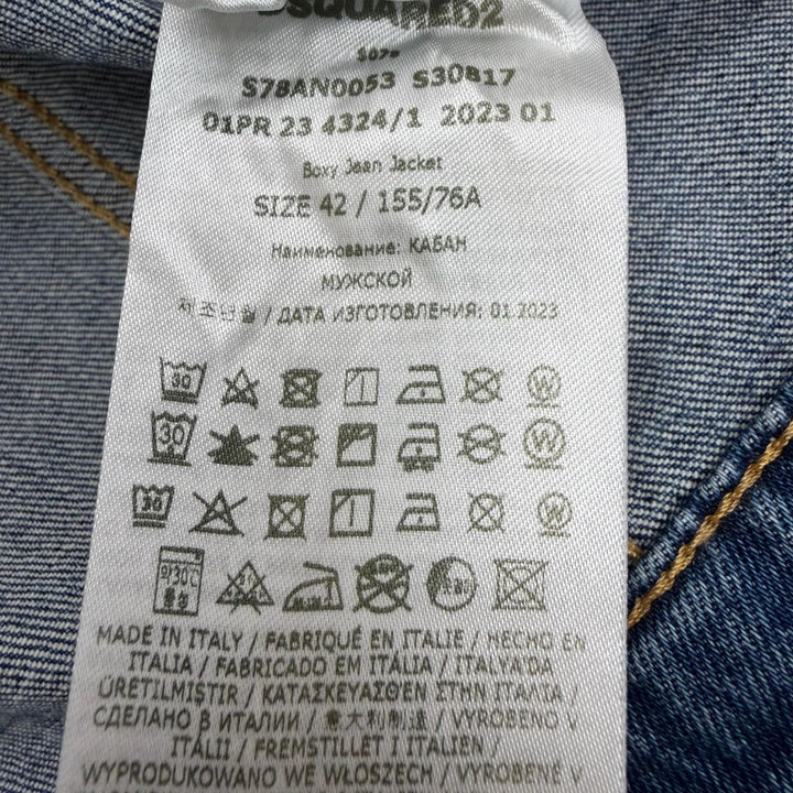 【ドンドン見直し】美品□DSQUARED2 ディースクエアード 23SS S78AN0053 スマーフコラボ デニムジャケット ブルー 42 イタリア製 正規品