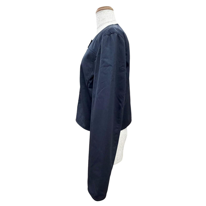 未使用△HERMES エルメス 26SS 6E0227DK カルトゥッシュ クルードセル セリエボタン 中綿 ノーカラージャケット ネイビー 40 仏製 正規品