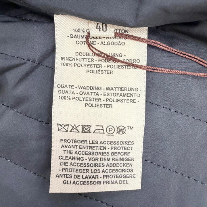 未使用△HERMES エルメス 26SS 6E0227DK カルトゥッシュ クルードセル セリエボタン 中綿 ノーカラージャケット ネイビー 40 仏製 正規品