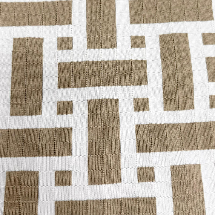 極美品△HERMES エルメス 24SS 4E2225DJ シルク コットン モザイク ZIP UP クロップド ニット ジャケット ブルゾン ベージュ 36 正規品
