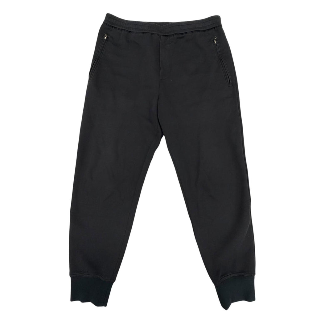 美品▼HERMES エルメス 23AW 32-5422 コットン シルバー金具 セリエボタン スウェットパンツ ブラック 44 イタリア製 正規品 メンズ