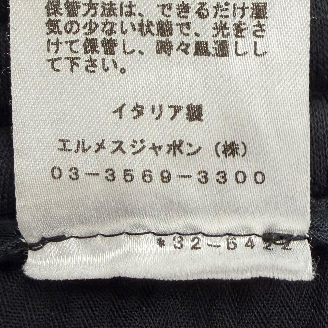 美品▼HERMES エルメス 23AW 32-5422 コットン シルバー金具 セリエボタン スウェットパンツ ブラック 44 イタリア製 正規品 メンズ