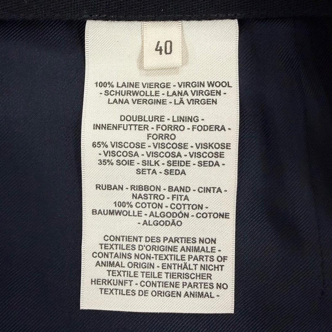 極美品☆HERMES エルメス 3H0316DX バージンウール シルバー金具 セリエ金具 膝丈 タイトスカート ブラック 40 フランス製 レディース