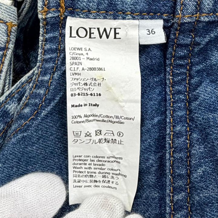 極美品★ロエベ×パウラズイビザ S616Y12X02/S616Y11X18 コットン100％ アナグラム デニムビスチェ ショートパンツ セット 36 正規品
