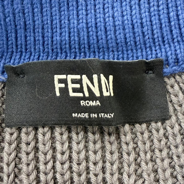 極美品□FENDI フェンディ 2024年製 FZC371 AU7S アイコン ノースリーブ ニットポロシャツ ベスト ブラウン 48 イタリア製 正規品 メンズ