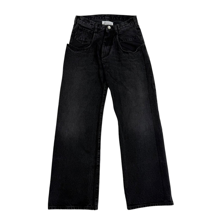 極美品☆Maison Margiela 1 10 メゾンマルジェラ1 10 25AW S51LA0052 5ポケット ワイド デニムパンツ ブラックデニム 38 正規 レディース