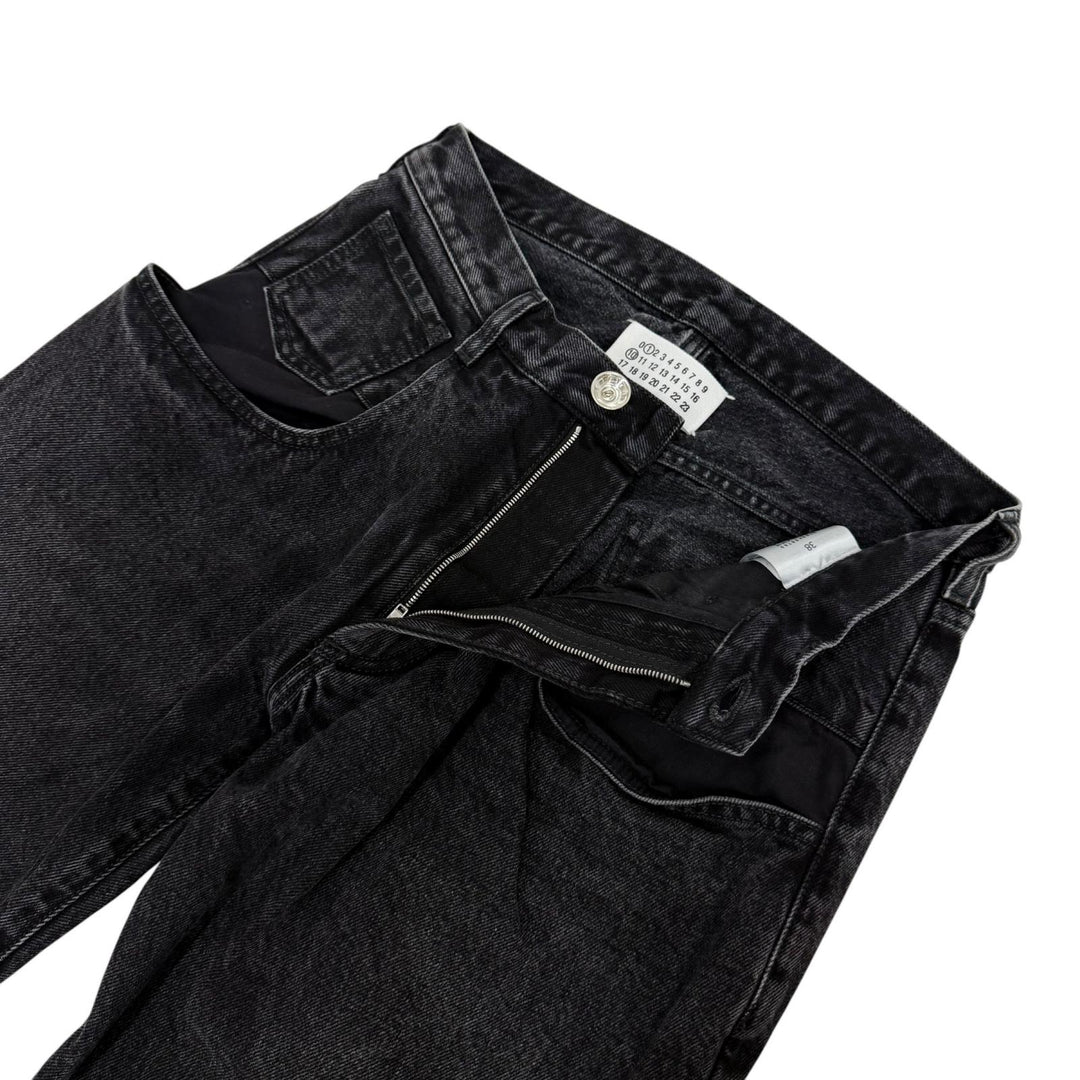 極美品☆Maison Margiela 1 10 メゾンマルジェラ1 10 25AW S51LA0052 5ポケット ワイド デニムパンツ ブラックデニム 38 正規 レディース
