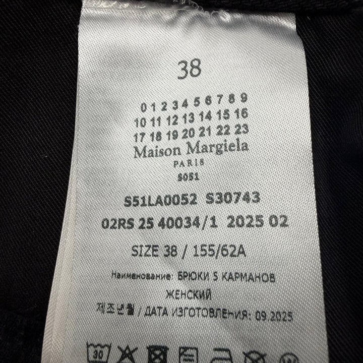 極美品☆Maison Margiela 1 10 メゾンマルジェラ1 10 25AW S51LA0052 5ポケット ワイド デニムパンツ ブラックデニム 38 正規 レディース
