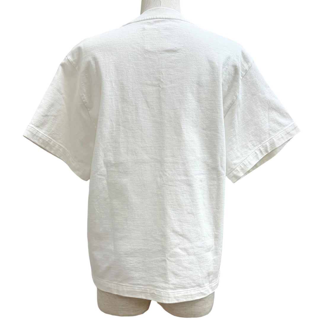 美品★JIL SANDER ジルサンダー J02GC0001 コットン100％ オーバーサイズ ロゴデザイン 半袖Ｔシャツ ホワイト XS イタリア製 正規品
