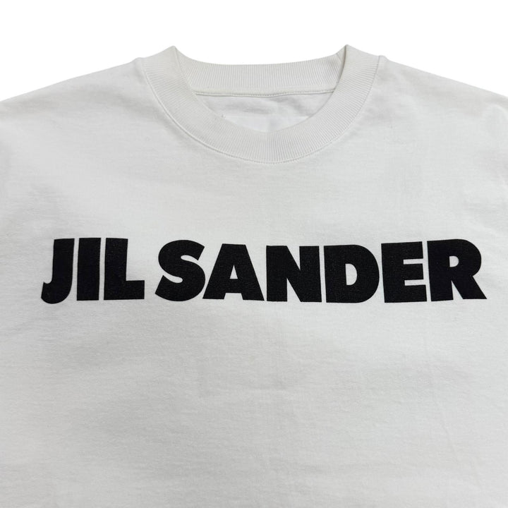 美品★JIL SANDER ジルサンダー J02GC0001 コットン100％ オーバーサイズ ロゴデザイン 半袖Ｔシャツ ホワイト XS イタリア製 正規品