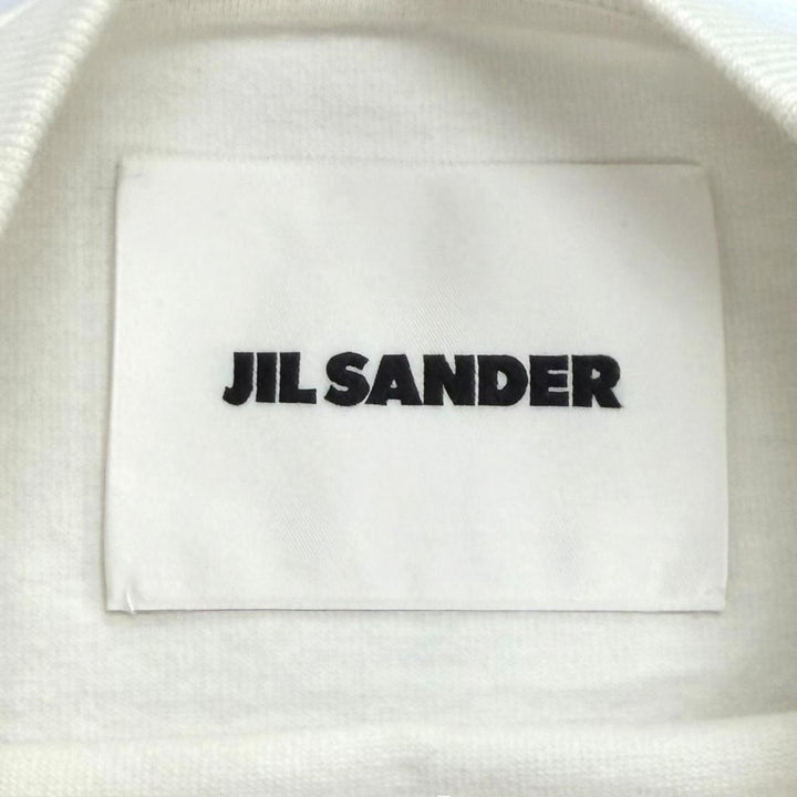 美品★JIL SANDER ジルサンダー J02GC0001 コットン100％ オーバーサイズ ロゴデザイン 半袖Ｔシャツ ホワイト XS イタリア製 正規品